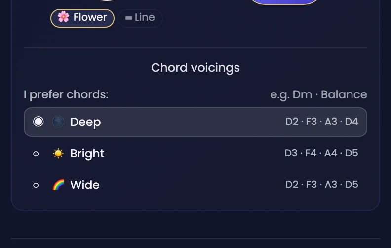 Vocal layouts: accompanying every voice